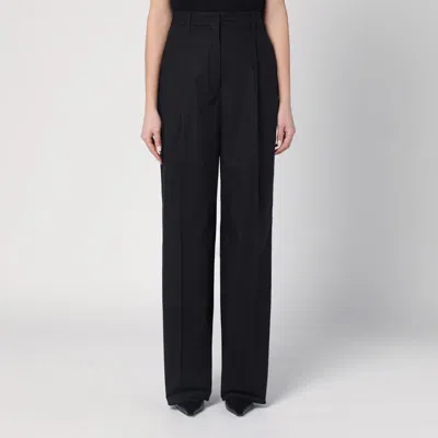 The Latest Thelatest Wide Black Alma Trousers In Black