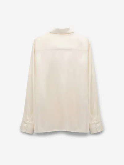 Dorothee Schumacher Popover Blouse In Silk Satin In White