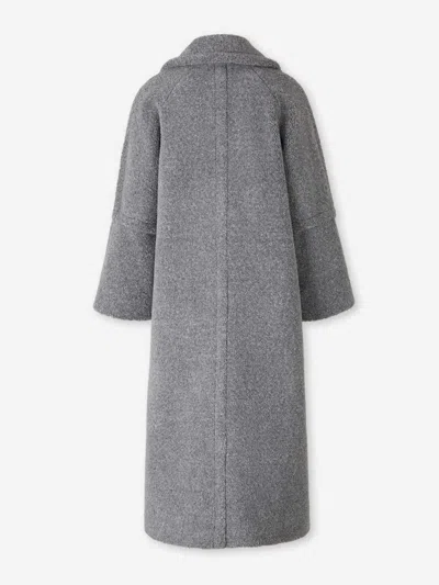 Herno Long Teddy Coat In Gray