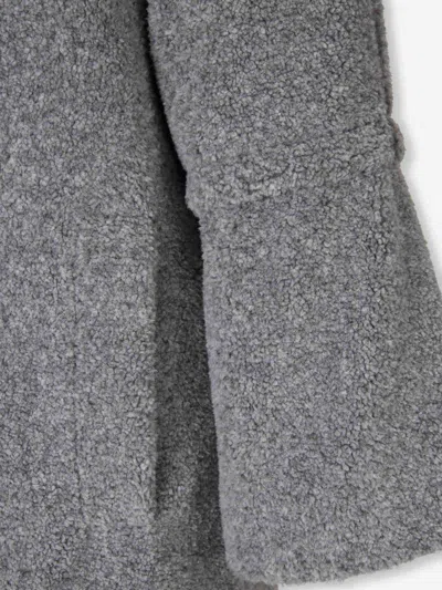 Herno Long Teddy Coat In Gray