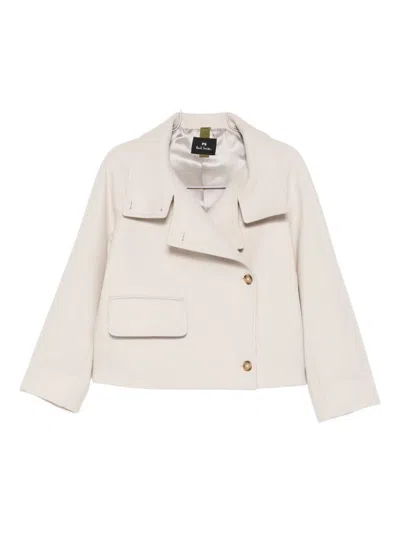Paul Smith Double-breasted Blazer Notched Lapel Pockets In White