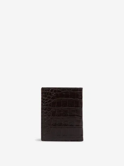 Tom Ford Foldable Leather Cardholder In Brown
