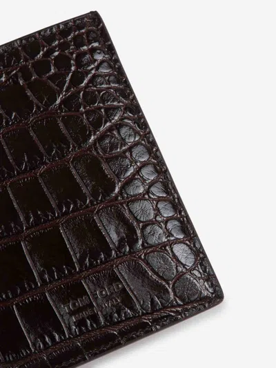 Tom Ford Foldable Leather Cardholder In Brown