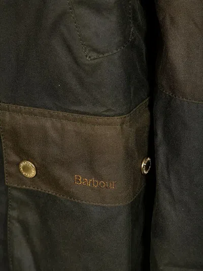 Barbour Block Design Waxed Cotton Jacket In Black