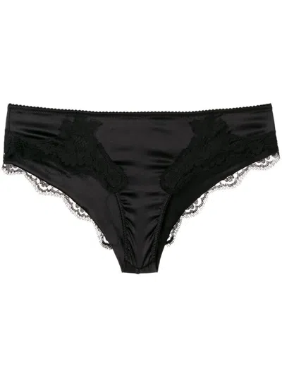 Dolce & Gabbana Satin Briefs With Lace Details Clothing In Black