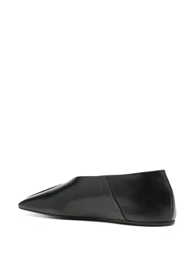 Jil Sander Women Leather Ballet Flats In Black