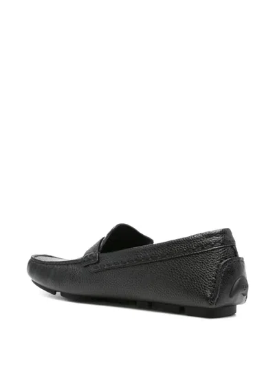 Fendi Ff Metal Driving Loafers Shoes In Black