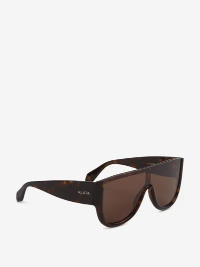 Alaïa Alaia Women Sunglasses Havana Mask In Brown