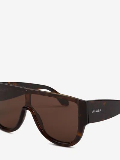 Alaïa Alaia Women Sunglasses Havana Mask In Brown