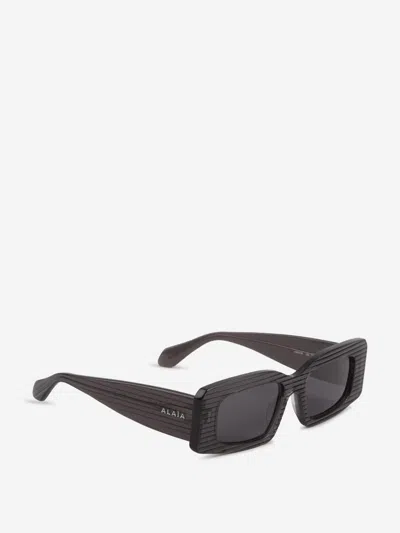 Alaïa Rectangular Sunglasses In Black