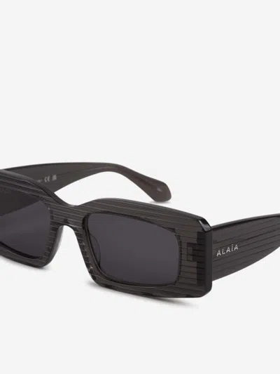 Alaïa Rectangular Sunglasses In Black