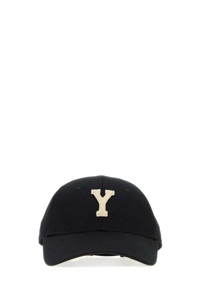 Saint Laurent Black Cotton Baseball Cap In Black