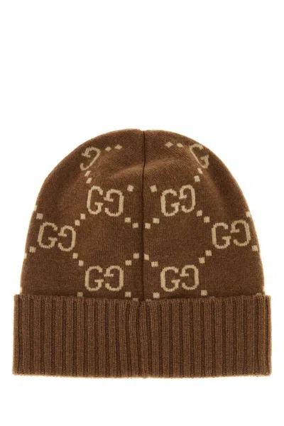 Gucci Embroidered Cashmere Beanie Hat In Multi