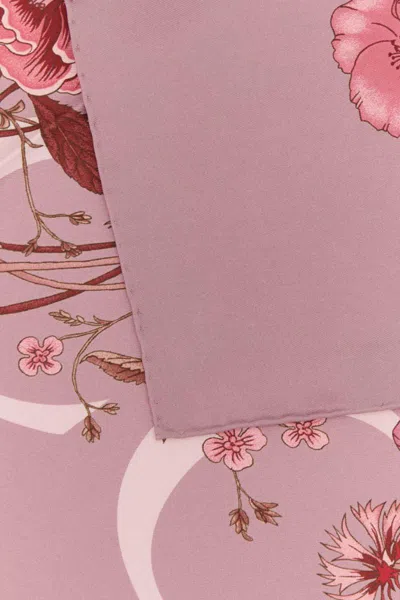 Gucci Women Printed Silk Foulard In Pink