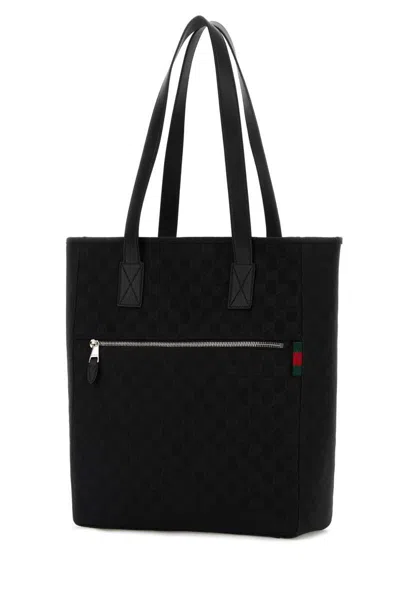 Gucci Men Gg Fabric Shopping Bag In Black