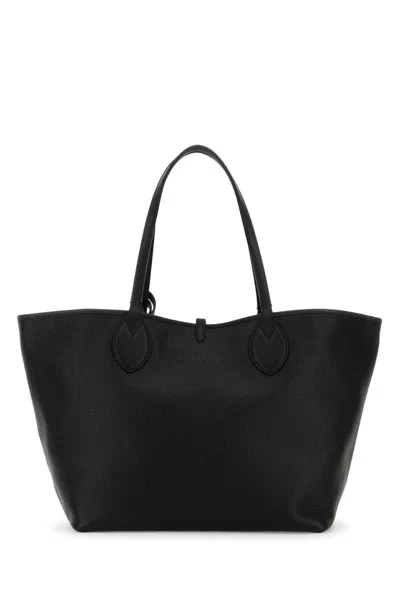 Gucci Black Leather Reversible Shopping Bag In Black