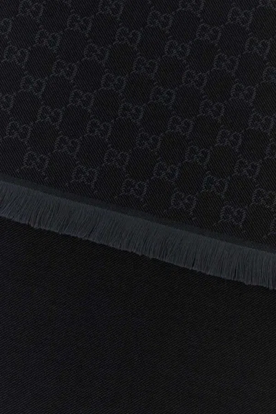 Gucci Embroidered Wool Scarf In Multi