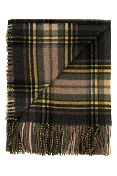 Saint Laurent Cashmere Blend Scarf Featuring Plaid Design In Multi