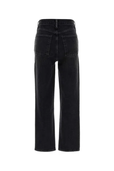 Agolde Stretch Denim Five-pocket Trousers Belt Loops In Black