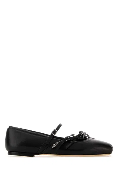 Jimmy Choo Women Black Nappa Leather Loli Ballerinas In Black