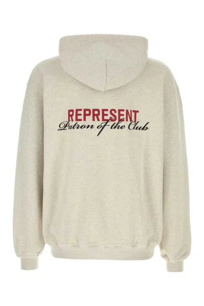Represent Classic Hoodie With Front Kangaroo Pocket And Adjustable Drawstring In Gray