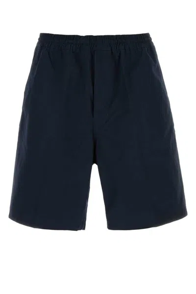 Prada Comfortable Bermuda Shorts Elastic Waistband In Blue