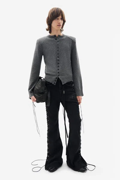 Ann Demeulemeester Tarik 5 Pockets Slim Fit Bootcut Trousers In Blue