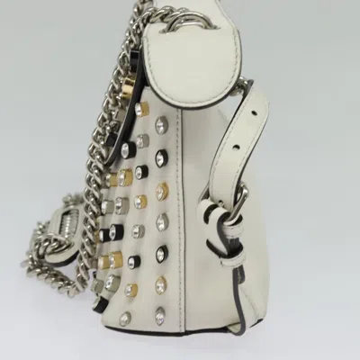 Pre-owned Fendi Back To School White Leather Shoulder Bag ()