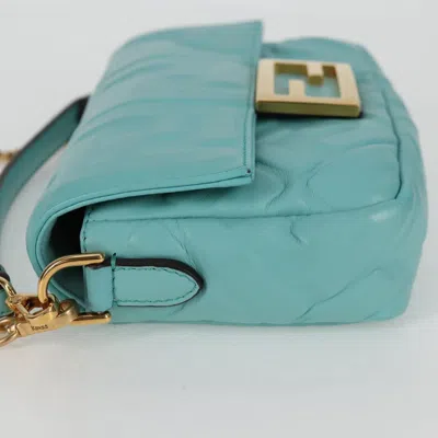 Pre-owned Fendi Baguette Blue Leather Shoulder Bag ()