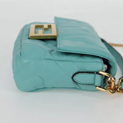 Pre-owned Fendi Baguette Blue Leather Shoulder Bag ()
