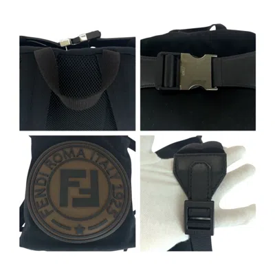 Pre-owned Fendi Black Brown Canvas Backpack () In Multi