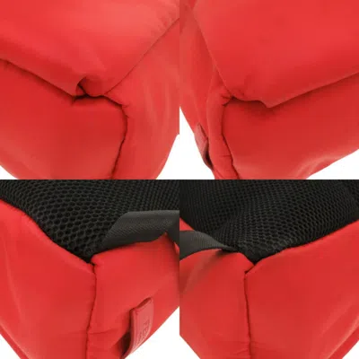 Pre-owned Fendi Black Red Color Nylon Leather Backpack () In Multi