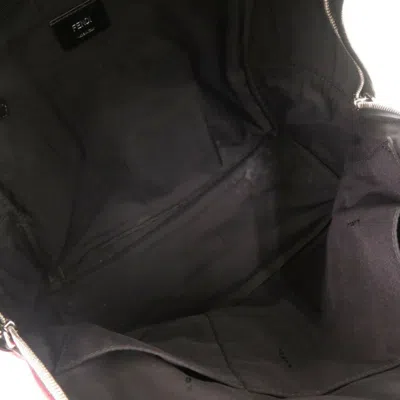 Pre-owned Fendi Black Red Color Nylon Leather Backpack () In Multi