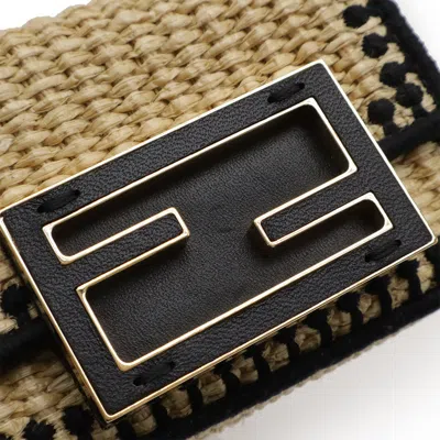Pre-owned Fendi Black Raffia Leather Shoulder Bag ()