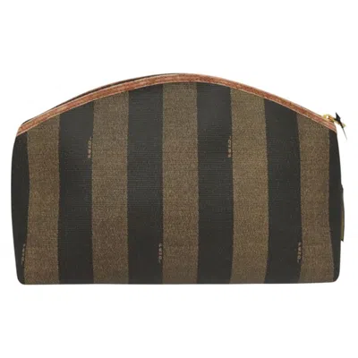 Pre-owned Fendi Brown Canvas Clutch Bag ()