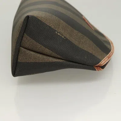 Pre-owned Fendi Brown Canvas Clutch Bag ()