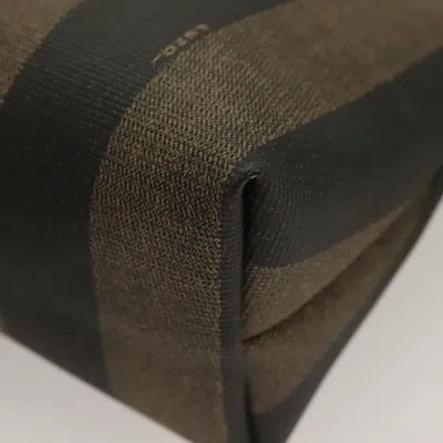 Pre-owned Fendi Brown Canvas Clutch Bag ()