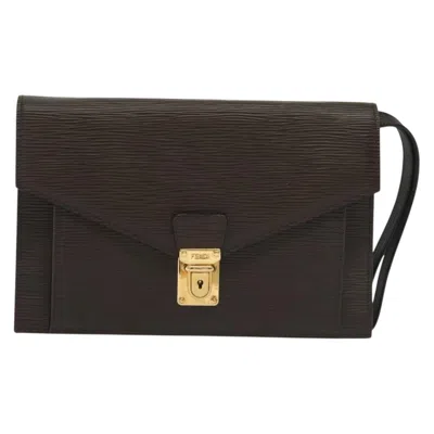 Pre-owned Fendi Brown Leather Clutch Bag ()