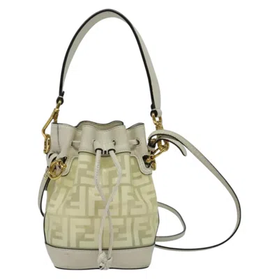 Pre-owned Fendi Mon Trésor White Canvas Shoulder Bag ()