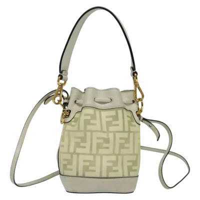 Pre-owned Fendi Mon Trésor White Canvas Shoulder Bag ()