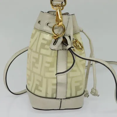 Pre-owned Fendi Mon Trésor White Canvas Shoulder Bag ()