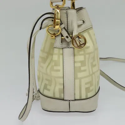 Pre-owned Fendi Mon Trésor White Canvas Shoulder Bag ()