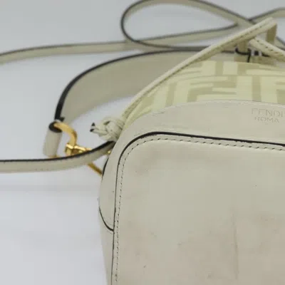 Pre-owned Fendi Mon Trésor White Canvas Shoulder Bag ()