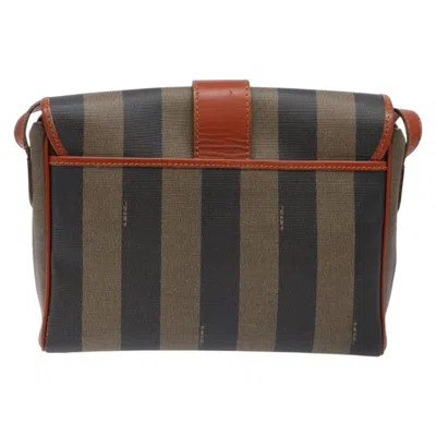 Pre-owned Fendi Pequin Brown Canvas Shoulder Bag ()