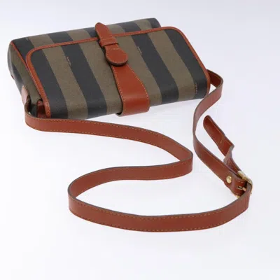 Pre-owned Fendi Pequin Brown Canvas Shoulder Bag ()