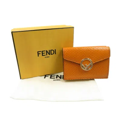 Pre-owned Fendi Yellow Leather Wallet (tri-fold) ()