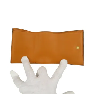 Pre-owned Fendi Yellow Leather Wallet (tri-fold) ()