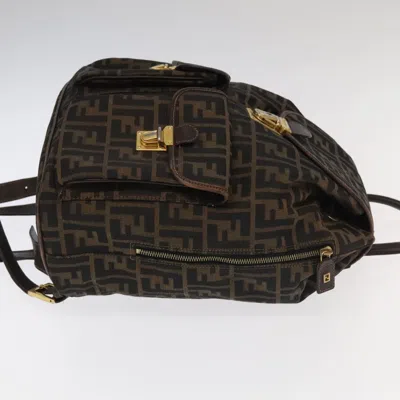 Pre-owned Fendi Zucca Brown Canvas Backpack Bag ()