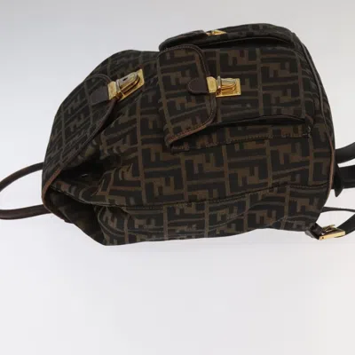 Pre-owned Fendi Zucca Brown Canvas Backpack Bag ()