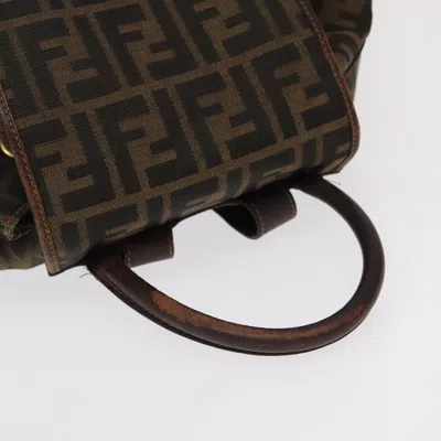 Pre-owned Fendi Zucca Brown Canvas Backpack Bag ()